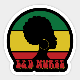 African American L and D Nurse Black History Month Sticker